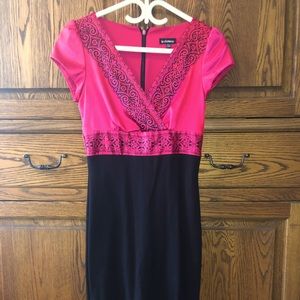 Pink and black dress